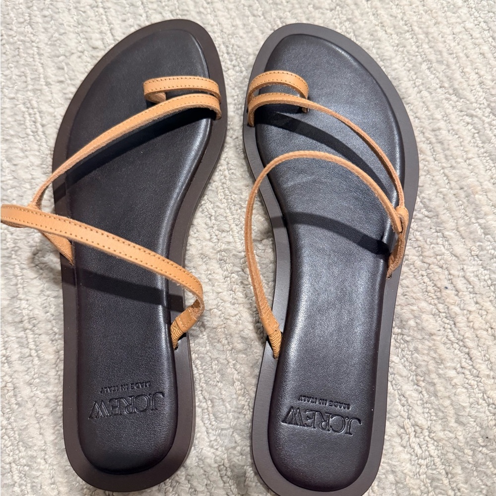 J. Crew Women's Black and Tan Strappy Sandals